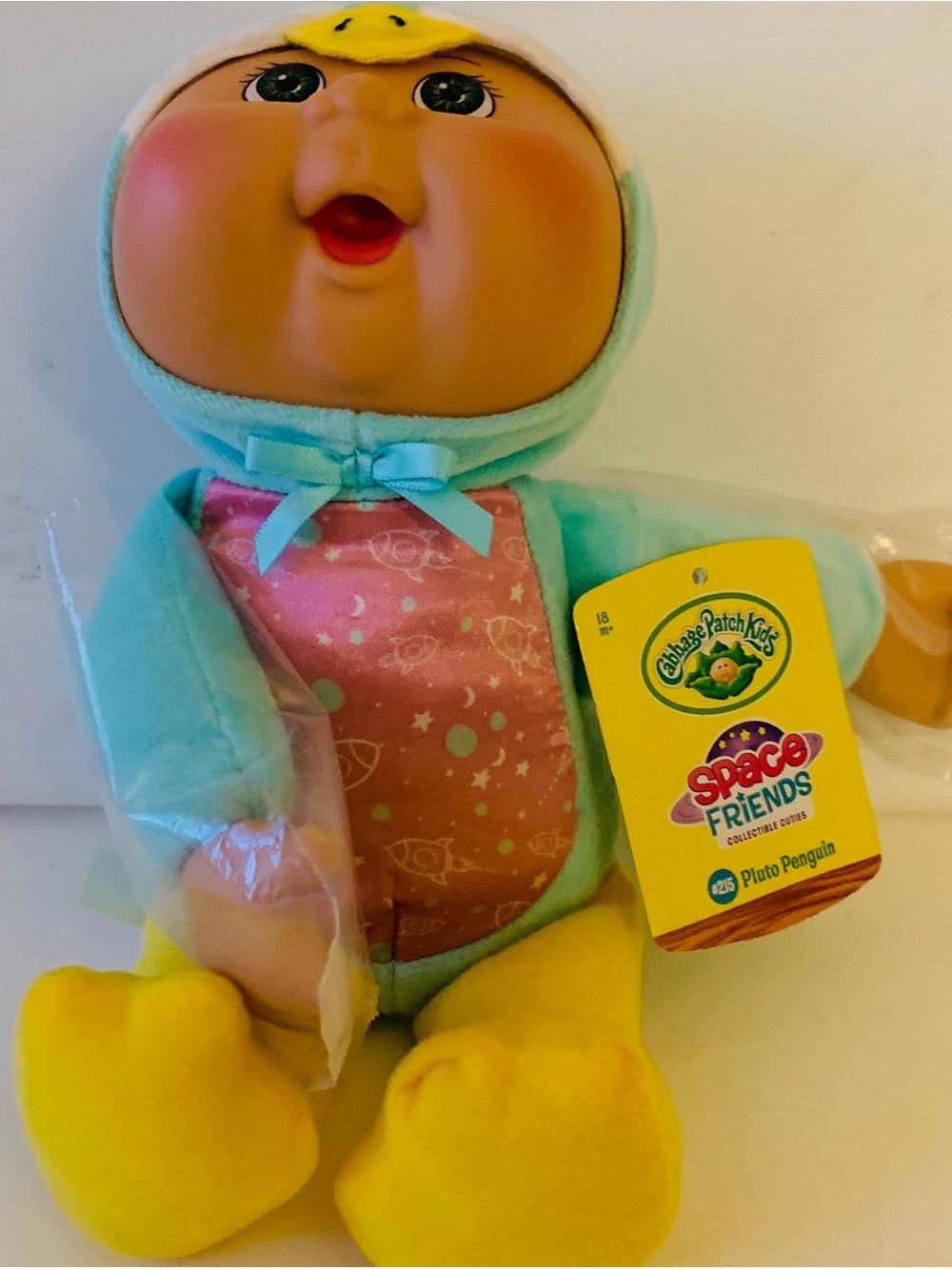 NWT Cabbage Patch Kids Space Friends Pluto Penguin Plush - Aqua & Pink
